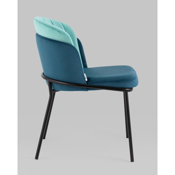 Стул Дабл велюр синий с голубой вставкой