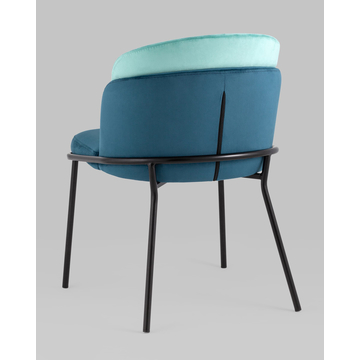Стул Дабл велюр синий с голубой вставкой