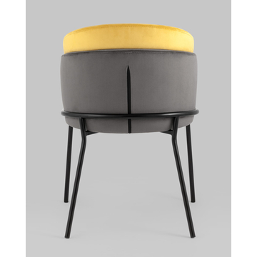 Стул Дабл велюр тёмно-серый с оранжевой вставкой