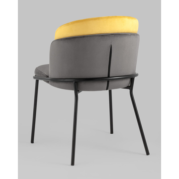 Стул Дабл велюр тёмно-серый с оранжевой вставкой