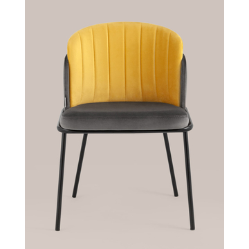 Стул Дабл велюр тёмно-серый с оранжевой вставкой