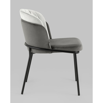 Стул Дабл велюр тёмно-серый со светло-серой вставкой