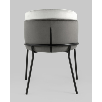 Стул Дабл велюр тёмно-серый со светло-серой вставкой