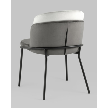 Стул Дабл велюр тёмно-серый со светло-серой вставкой