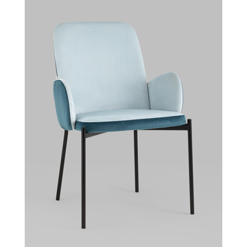 Стул Дивора велюр светло-голубой с синей спинкой