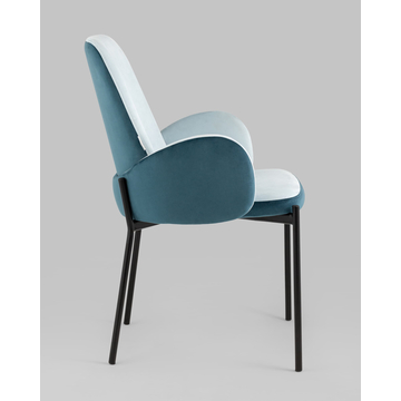 Стул Дивора велюр светло-голубой с синей спинкой