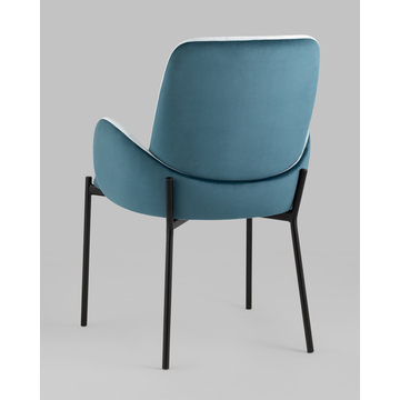 Стул Дивора велюр светло-голубой с синей спинкой