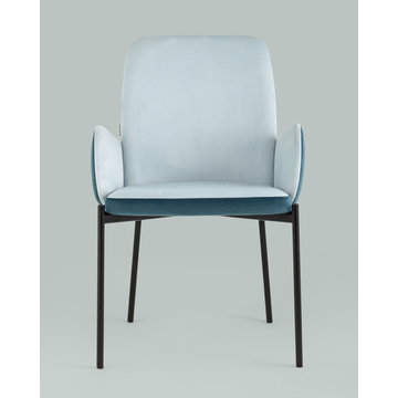 Стул Дивора велюр светло-голубой с синей спинкой