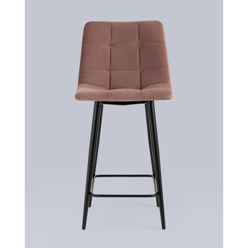 Стул полубарный Джанго велюр пыльно-розовый высота сиденья 60 см