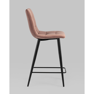 Стул полубарный Джанго велюр пыльно-розовый высота сиденья 60 см