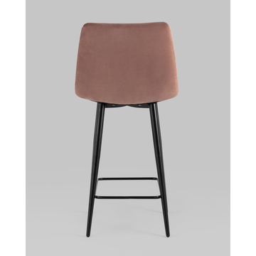 Стул полубарный Джанго велюр пыльно-розовый высота сиденья 60 см