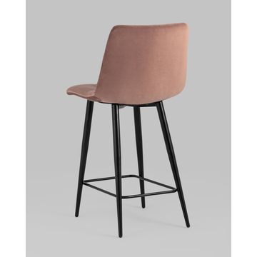 Стул полубарный Джанго велюр пыльно-розовый высота сиденья 60 см