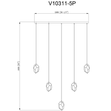 Светильник подвесной Moderli V10311-5P Catris