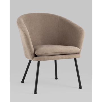 Кресло Декстер бежевое черные металлические ножки