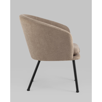 Кресло Декстер бежевое черные металлические ножки