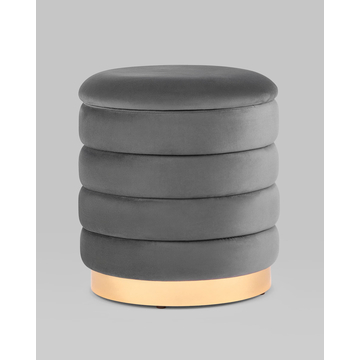 Пуф Франсис с ящиком велюр серый