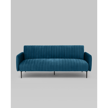 Диван прямой Дрезден велюр синий