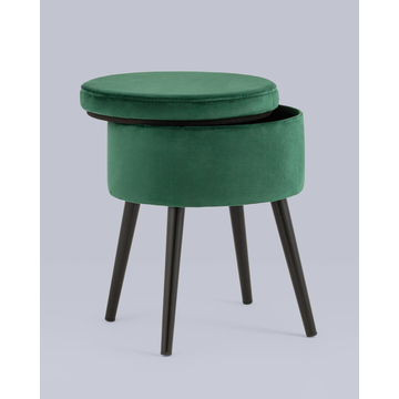 Пуф Клайс с ящиком велюр зелёный