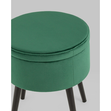 Пуф Клайс с ящиком велюр зелёный