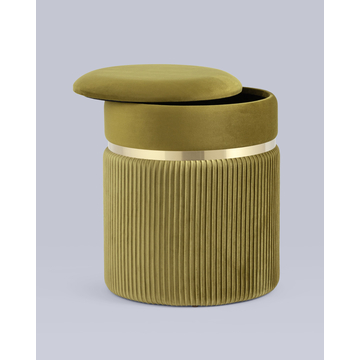 Пуф Миранда с ящиком велюр оливковый
