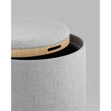 Пуф-столик с ящиком Хюгге L рогожка серый