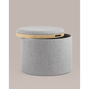 Пуф-столик с ящиком Хюгге L рогожка серый
