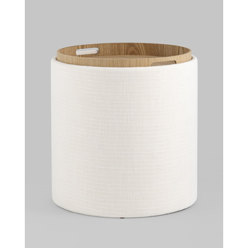 Пуф-столик с ящиком Хюгге S рогожка белый