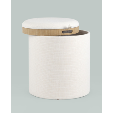 Пуф-столик с ящиком Хюгге S рогожка белый