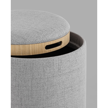 Пуф-столик с ящиком Хюгге S рогожка серый