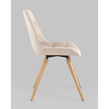 Стул Флекс на деревянных ножках велюр бежевый