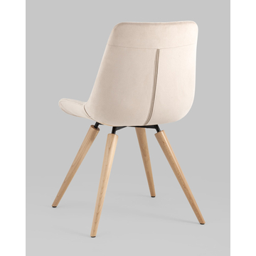 Стул Флекс на деревянных ножках велюр бежевый