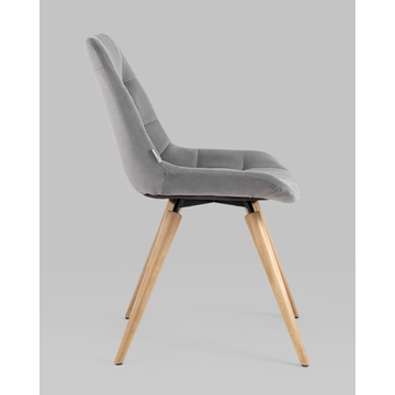 Стул Флекс на деревянных ножках велюр велютто серый