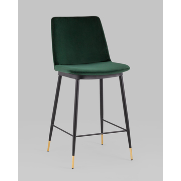 Стул полубарный Мелисса велюр зеленый