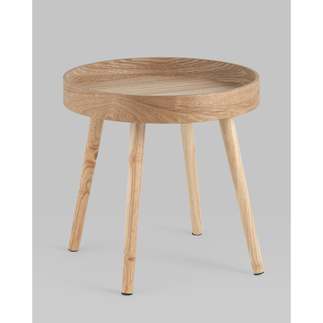 Кофейный журнальный столик Вуди круглый из дерева