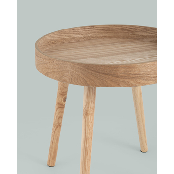 Кофейный журнальный столик Вуди круглый из дерева