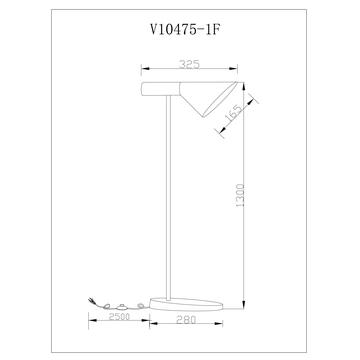 Торшер Moderli V10475-1F Turin в скандинавском стиле
