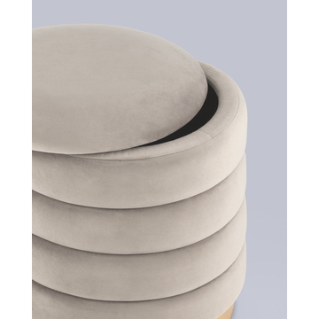 Пуф Франсис с ящиком велюр серо-бежевый