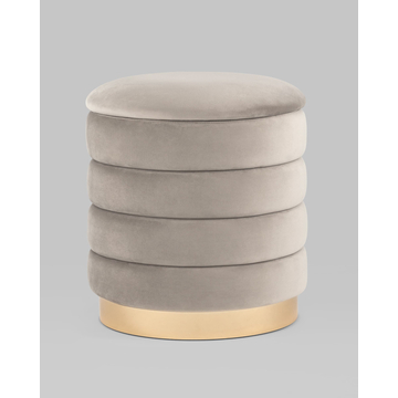 Пуф Франсис с ящиком велюр серо-бежевый