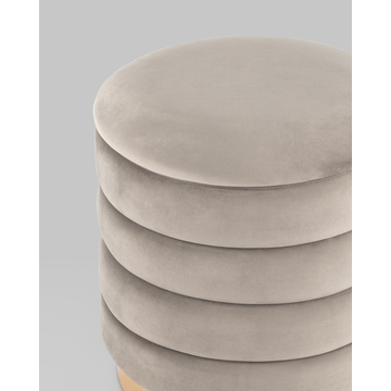 Пуф Франсис с ящиком велюр серо-бежевый