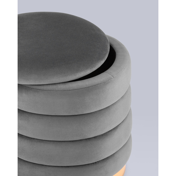 Пуф Франсис с ящиком велюр серый