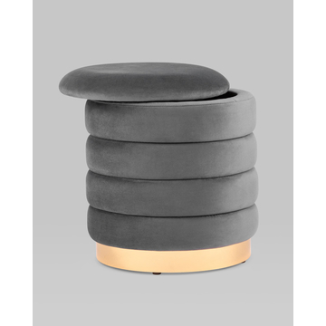 Пуф Франсис с ящиком велюр серый