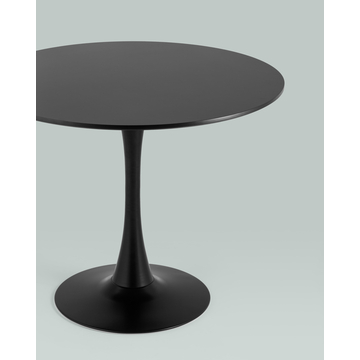 Стол Tulip D90 черный круглый на одной ножке