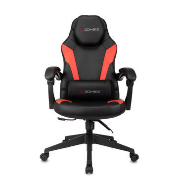 Кресло игровое Zombie Defender черный/красный эко.кожа крестов. пластик