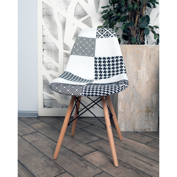 Стул DSW пэчворк черно-белый