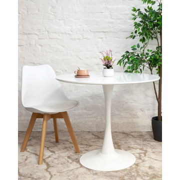 Стол Tulip D90 белый круглый на одной ножке