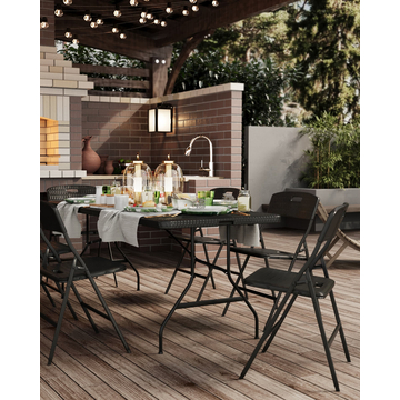 Стол складной чемодан пластиковый Кейт 180 коричневый