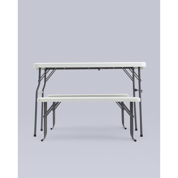 Комплект раскладного стола и двух скамеек Кейт белый