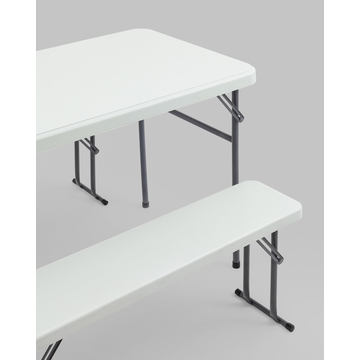 Комплект раскладного стола и двух скамеек Кейт белый