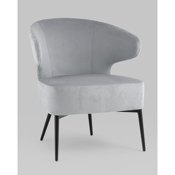 Кресло лаунж Royal Stripes велюр серый