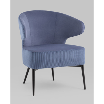 Кресло лаунж Royal Stripes велюр синий